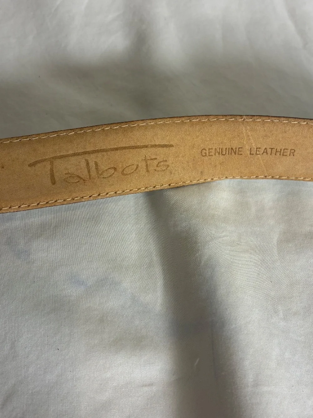 Talbots women’s belt Sz XL genuine leather beige granola nature earth